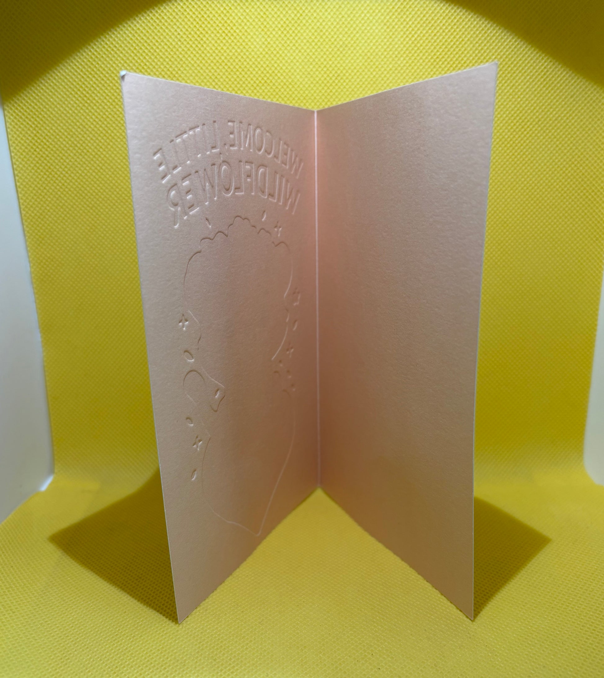 Welcome Little Wildflower – Embossed 4x6" Baby Shower Card for Girls