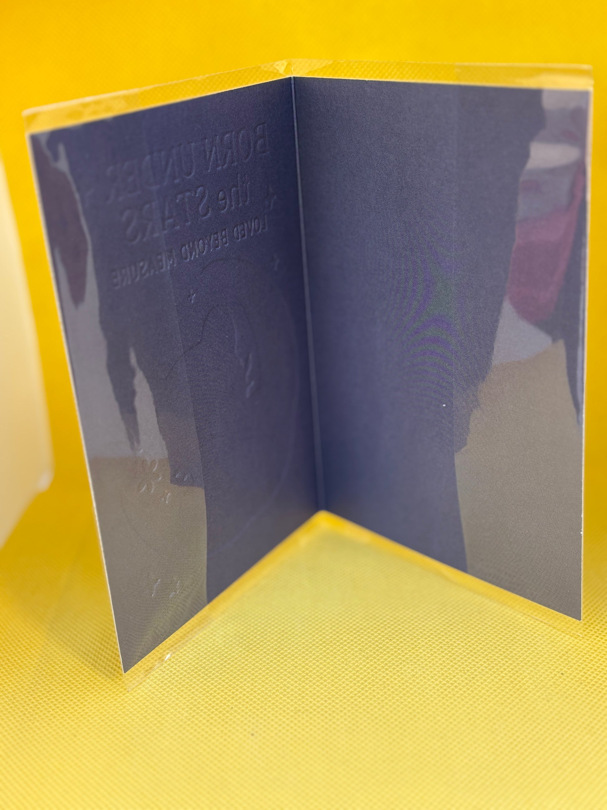 Born Under the Stars Baby Card – Embossed 4x6" New Baby Greeting