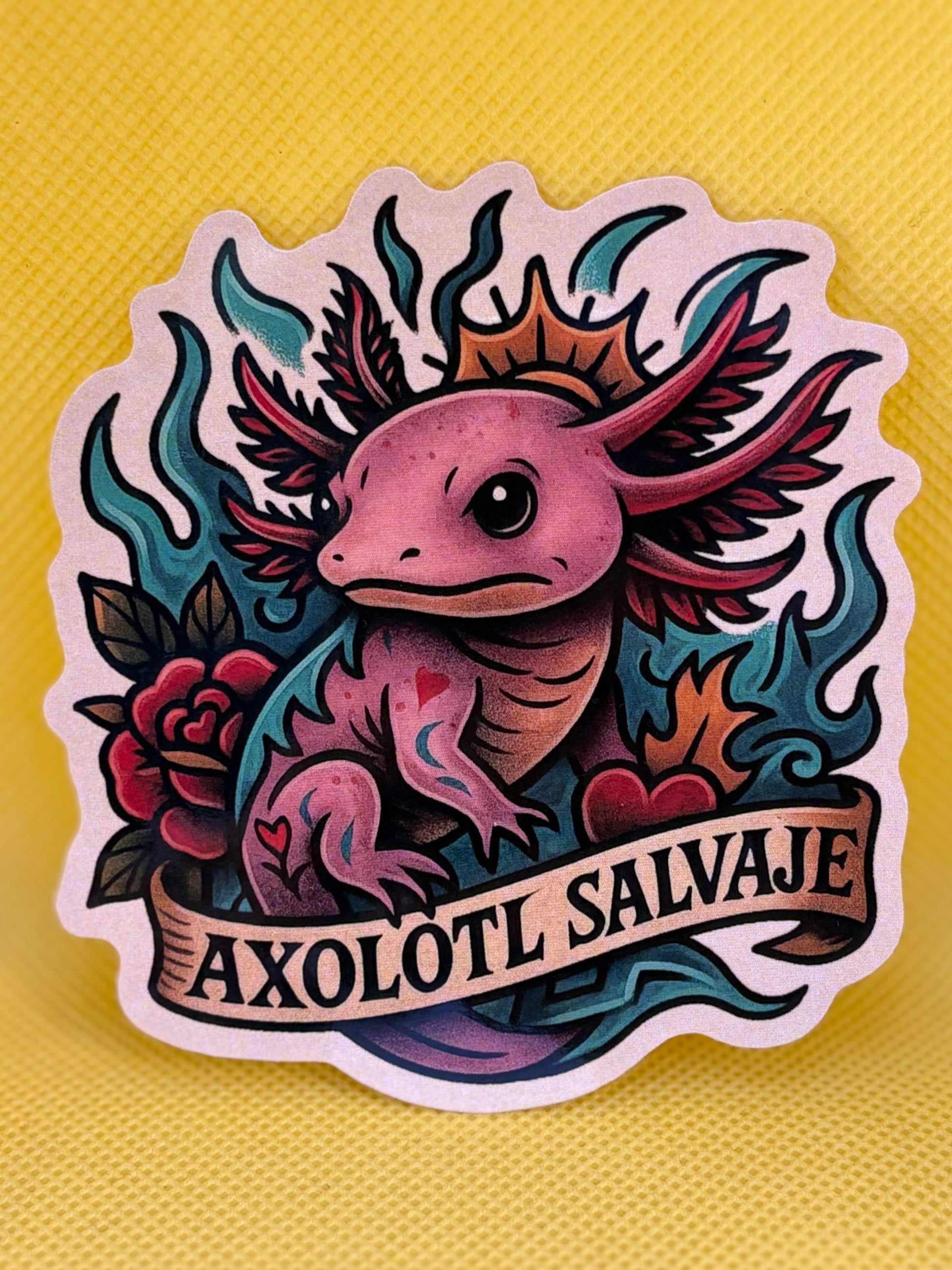Axolotl Salvaje & Xolo Rebelde Sticker Set — Mexican Spirit Animal Vinyl Art Stickers